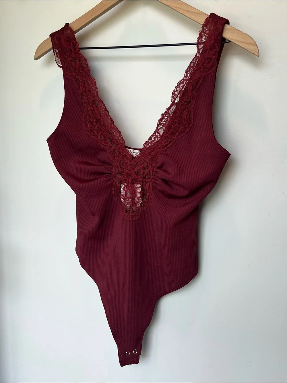 NWT Free People Intimately Women's First Call Bodysuit Pomegranite Wine - size S